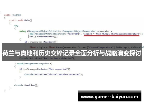 荷兰与奥地利历史交锋记录全面分析与战略演变探讨